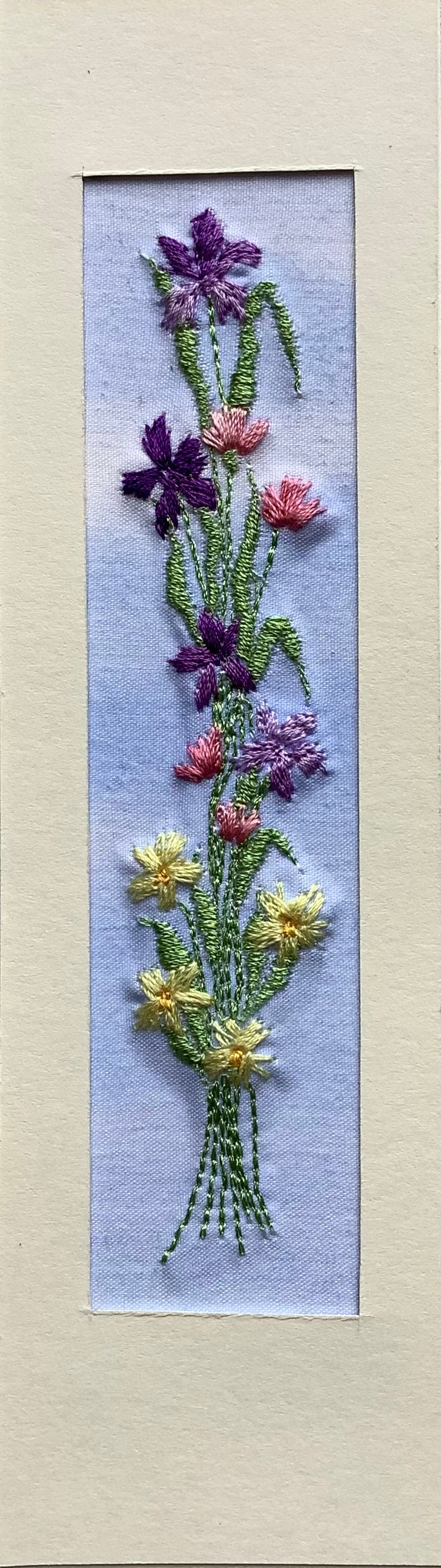 Iris with tulips bookmark