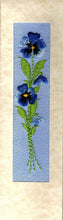 Load image into Gallery viewer, Blue or purple pansy bookmark
