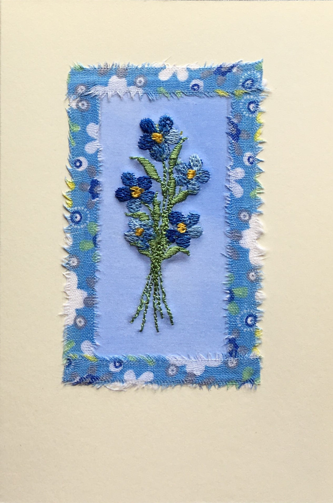 Forget me not embroidered card