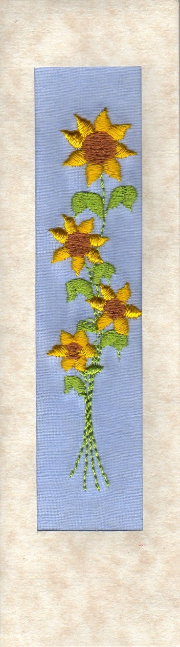 Sunflower embroidered bookmark
